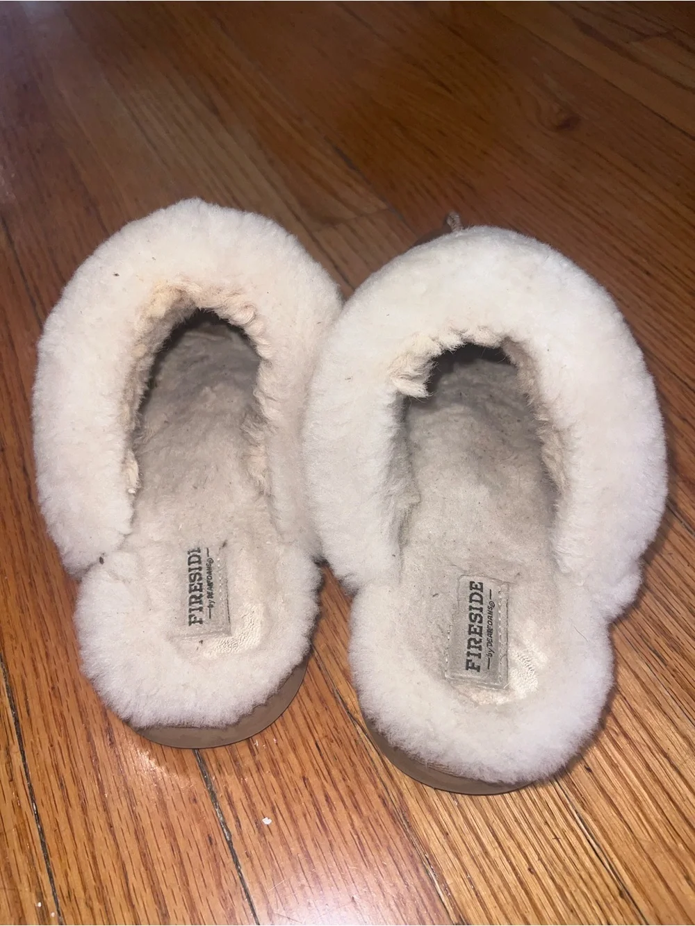 Fireside by Dearfoams Women’s Brown winter  Suede Shearling Slippers Size 8